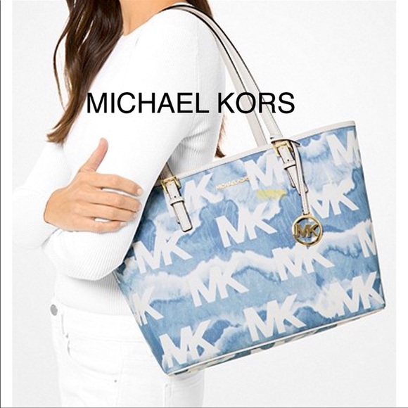 MICHAEL KORS MEDIUM CARRYALL TOTE PALE BLUE - Picture 14 of 15